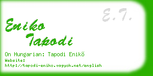 eniko tapodi business card